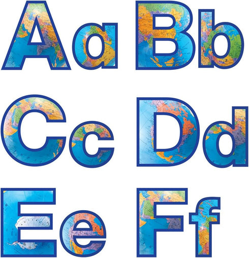 Bulletin Board Letters and Numbers by Hygloss Products – Punch Out Globes Design Combo – 3 Inch, 350 Pieces
