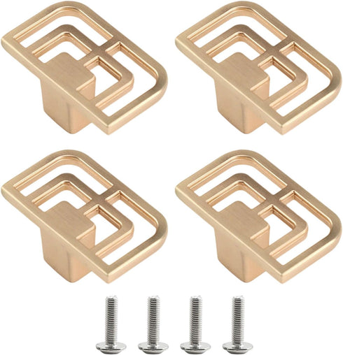 Ywmsfl 4Pcs Furniture Decorative Handle Modern Metal Dressers Knob Simple Square Bedside Cabinet Pull Easy