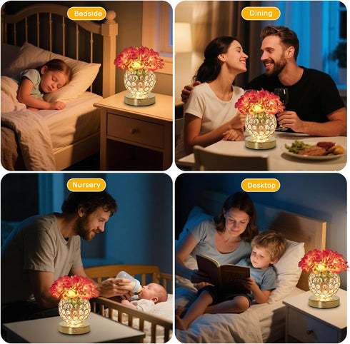16 4 Dimmable Hydrangea Flower Lamp with Remote, Rechargeable Colors Changing Artificial Flower Table Lamp with Modes