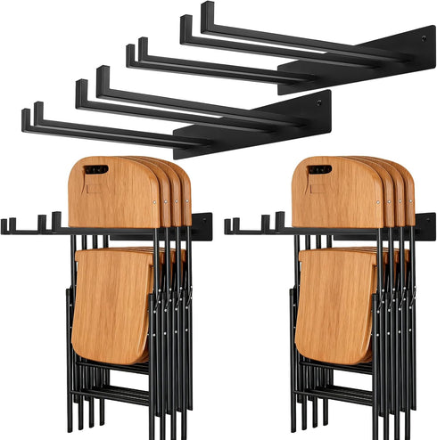 Neiteli 2 Pack Folding Chair Storage Rack,Folding Chair Rack,garage organizer wall mount,tool hangers