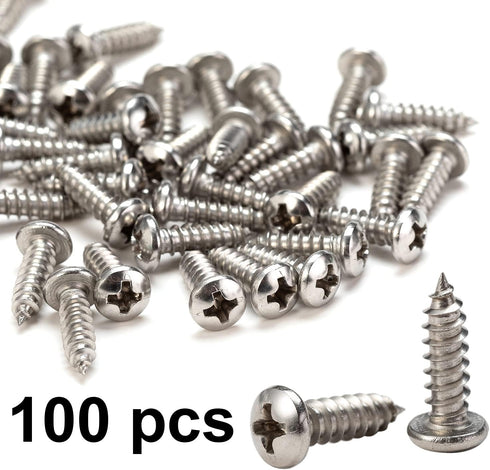 100 Pack 3/8 inch Rope Light Clips, with Stainless Steel Screws, Cable Clip Wire Clamp for Wire Management, P-Type