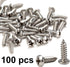 100 Pack 3/8 inch Rope Light Clips, with Stainless Steel Screws, Cable Clip Wire Clamp for Wire Management, P-Type