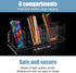 Xaajooio 2 6 Pcs Acrylic Makeup Brush Holder and Pencil Organizer, Compartments Clear Pen Holder for Desk, Office