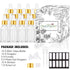 PrettyCare Eye Dropper Bottle 2 oz, 12 Pack Clear Glass Bottles with Golden Caps, Labels, Funnel & Pipettes