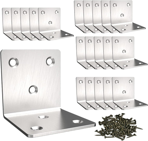 Aufuga Stainless Steel Corner Bracket,Joint Right Angle Bracket,L Shape Heavy Duty Metal Corner