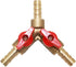 Joywayus 5/16" Hose Barb - Y Shaped Type 3 Way Union Intersection/Split Brass Shut Off Ball Valve Fitting