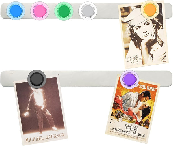 Magnetic Board Frameless Stainless Iron Strips, Magnetic Strips with Adhesive Backing, Memo Board with 7 Pcs Colorful