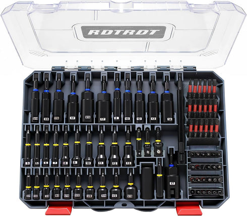 RDTRDT 80-Piece Magnetic Impact Nut Driver Set, SAE/Metric Nut Driver Set, Socket Adapters,