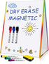 Table Top Magnetic White Board Easel for Kids, Dry Erase Drawing Board with 6 Markers and 1 Eraser Included