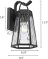 1 12" Industrial Light Textured Black Outdoor Wall Sconce Tall