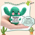 Lodeskee Funny Teacher, Teachers Appreciation Gift for Xmas, Thank You for Helping Me Grow, Handmade Crochet Cactus