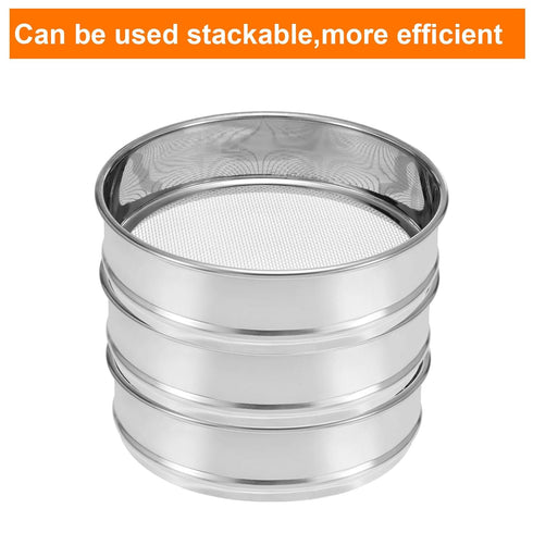 PATIKIL 12 Mesh Lab Sieve, 8" Diameter Test Sieve with 304 Stainless Steel Wire Cloth for Industrial Laboratory