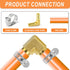 GASHER 2 Pieces Brass Hose Barb Reducer, 1/2 Inch to 1/2 Inch 90 Degree Elbow with 4 Hose Clamps