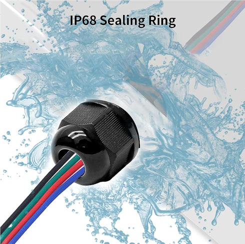 10 Pcs 1/4" NPT Nylon Cable Glands, IP68 Waterproof Adjustable Cord Grip for 4-6mm Cable Diameter