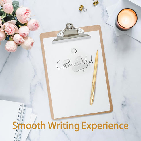 Cambond Ballpoint Pens Gold Pen - Nice Pens for Wedding Guest Book Fancy Pens for Gift Smooth Writing Pens with Black Ink 1.0mm Medium Point, 3 Pens with 3 Extra Refills (Gold) by Cambond