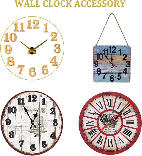 Clock Numerals Kit, DIY Digital Clock Numbers, Arabic and Roman Number Replacement Parts, Black Silver Gold (6 Pieces)