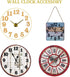 Clock Numerals Kit, DIY Digital Clock Numbers, Arabic and Roman Number Replacement Parts, Black Silver Gold (6 Pieces)