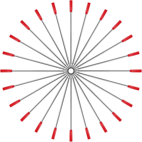 DunBong Red Ink Refill Pack of 5 - Replaceable Ballpoint Pen Refills, Medium Point Metal Refill