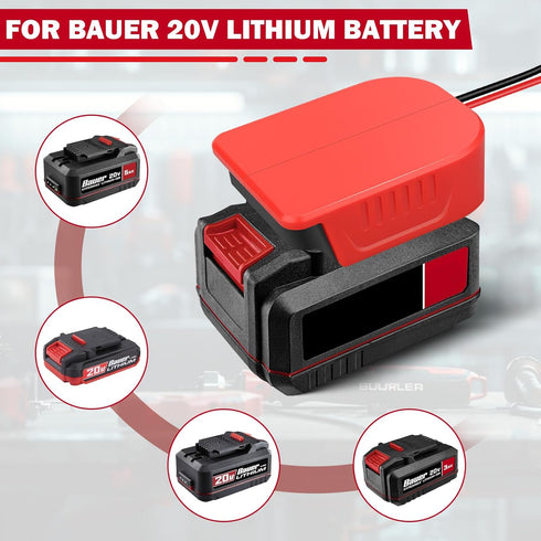 TPDL 20V (14AW Power Wheel DIY Adapter for Bauer Battery Dock Power Connector for Rc Toy Car Truck, e-Bike, with Fuse