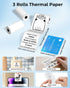T02 T02/M02/Q02E/T02 Pro/D20/D21 50mmx3.5m 3 Memoking Sticker Paper Compatible for Print Pods Mini Printer, Black on
