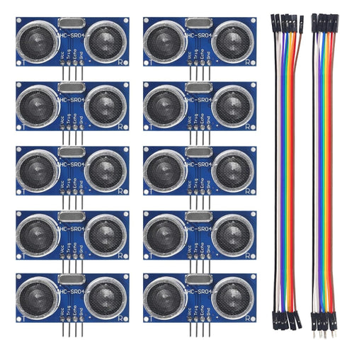 AEDIKO 10pcs HC-SR04 Ultrasonic Module Distance Sensor with Wire Cable