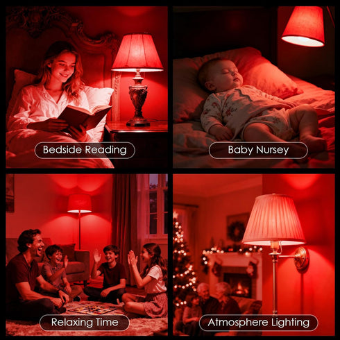 Bulbs Dimmable, 642nm Bulb 100% A19 60W 9W E26 2 Pack TJOY Red Light for Sleep Red Led for Melatonin Promoting, Blue