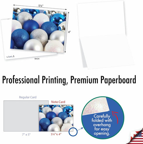 The Best Card Company - Box of 10 Christmas Cards Blank, Assorted Santa & Holiday Cards with Envelopes