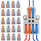 MELFIE 20PCS Lever Wire Connectors, 2 in 4 Out Quick Wire Connectors for AWG 28-12 Electrical Terminal Block