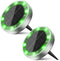 Peasur Mini Solar Ground Lights Outdoor, 2 Pack Flat Solar Powered Disc