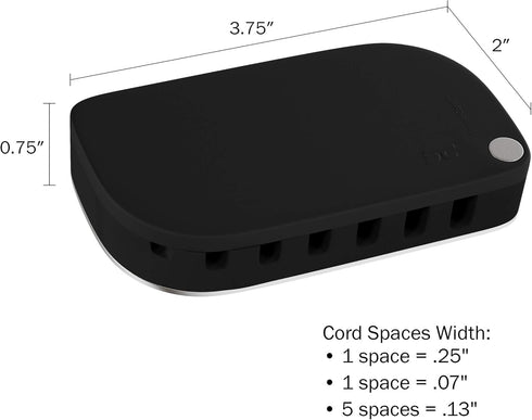 Cable Management Desk Organizer - Cord Management for 7 Computer, Charging, or Power Cables with Nonslip Base and Attached Storage Cover by SimpleCord
