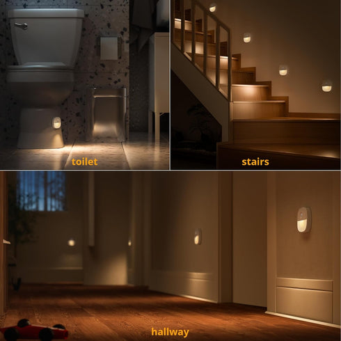 Closet 1-20LM Dimmable 3-Pack Lyridz Rechargeable Night Light, Motion Sensor Battery Nightlight, Mini Stick-on LED