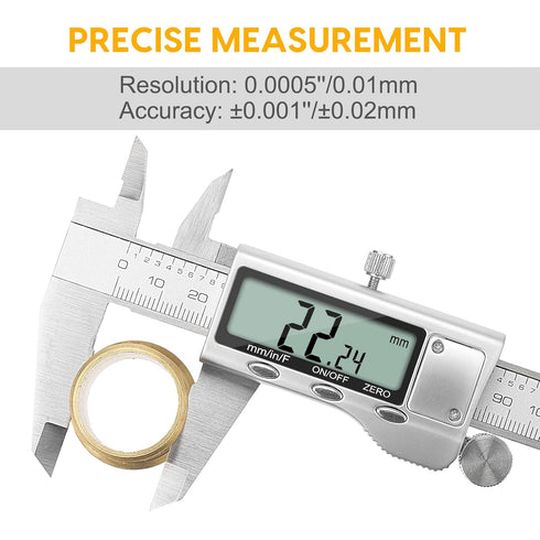 Digital Caliper, Sangabery 6 inch Stainless Steel Measuring Tool with Inch/Metric/Fractions Conversion