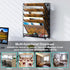 PAG Wall File Organizer, 6-Tier Rustic Hanging Holder for Documents and Magazines, Brown