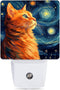Cat Night Light, Lonely Ginger Cat Night Lights Plug into Wall Decor
