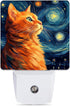 Cat Night Light, Lonely Ginger Cat Night Lights Plug into Wall Decor