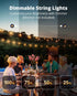 60FT 32 G40 Bulbs 2700K Dimmable VIPAR Outdoor String Lights, Patio Lights Outdoor Waterproof, Shatterproof Vintage