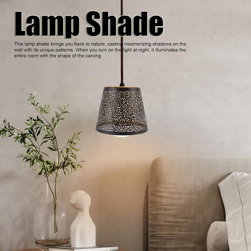 LICAEVEY E26 E27 Bulb 15 13 19 cm, Hollow Carved Metal Lamp Shade, Base Compatible, Detachable Cylindrical Hollow Out