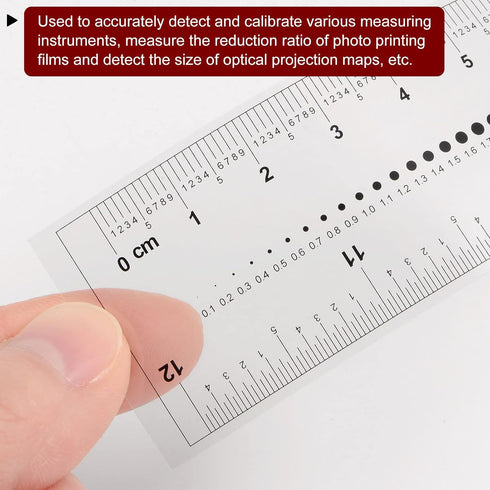 Film Flexible Ruler 12 Inch, Transparent PET Plastic Covered Folding Straight Ruler with 1mm Scale