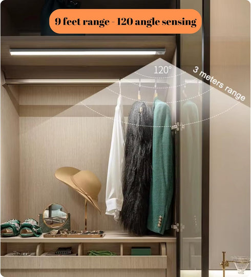 Tweegy 54 11.8 inches Dimmable Closet Under Cabinet Lights, LED Rechargeable Battery Operated Motion Sensor Light