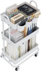 Boeeoan 3-Tier Utility Cart with Wheels, Rolling Cart with 3 Hanging Baskets, Storage