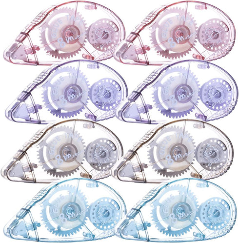 XUXU 8 Pack Double Sided Tape Roller, Permanent Adhesive Dots Tape Dispenser for Crafts