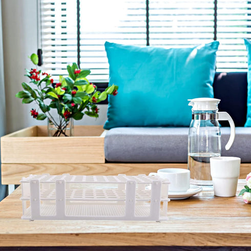Plastic Test Tube Rack, 60 Holes, Three Layers Detachable Holder for 20mm Test Tubes, White