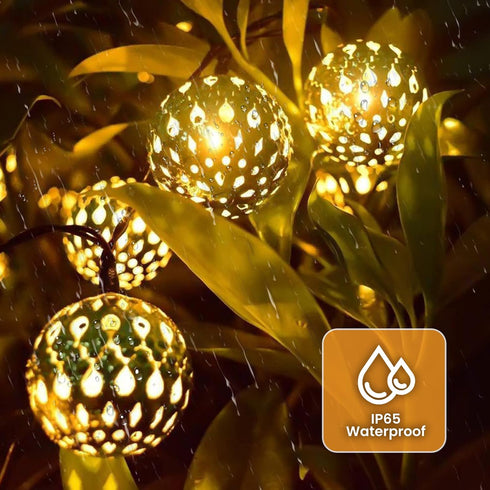 33FT 100LED 8 Solar String Lights Outdoor Waterproof,Globe Solar Fairy Lights Outdoor with Modes,Moroccan String Lights