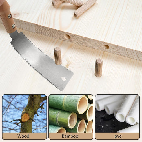 Japanese Hand Saw, 6 Inch Double-sided Flush Cut Saw for Hardwood & Softwood Woodworking Trim (15/17TPI)