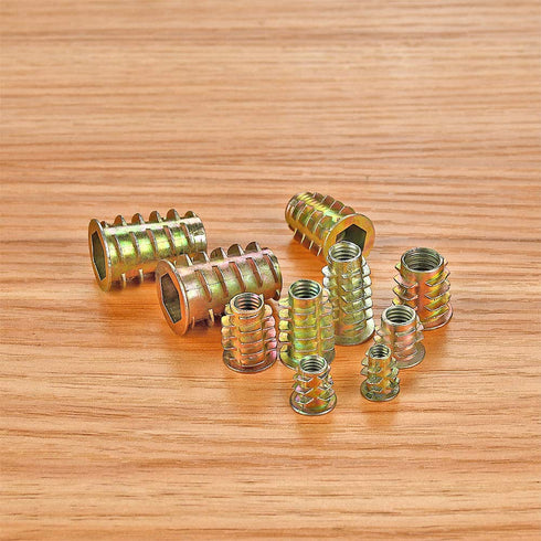 265 Pcs M4/M5/M6/M8/M10 Nut Inserts, Zinc Alloy Screw Inserts Assortment for Wood Furniture Fastener Connector