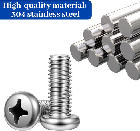 Yuomeaz 24Pcs (M4 M6 M8) Universal TV Mounting Screws Kit, Stainless Steel Monitor Mounting Screws, Monitor Stand Screw