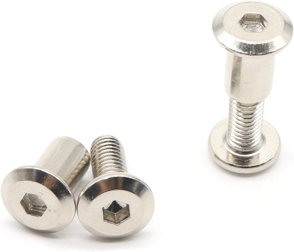 binifiMux 10-Set M6x25mm Rivet Countersunk Hex Socket Cap Bolts and Hex Head Barrel Nuts for Furniture