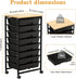 pofluany 8-Drawer 15kg 4 2 8 5kg, Rolling Storage Cart, Mobile Storage Cart, Office Utility Carts with Wooden Top Load