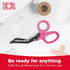 7 1/4" Ever Ready First Aid Autoclavable Titanium Bonded Bandage Shears Bent, Pink