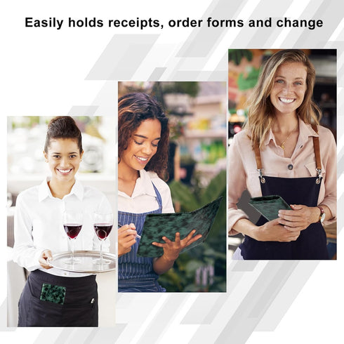 EcoVision Server Books for Waitress,Leather Waiter Book with Zipper Pocket, Server Booklet Restaurant Waitstaff